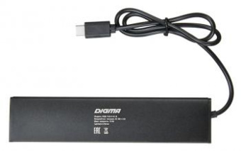 Разветвитель USB-C Digma HUB-7U2.0-UC-B 7порт. черный от магазина РЭССИ