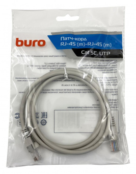 Патч-корд Buro UTP 4 пары cat5E CCA molded 1.5м серый RJ-45 (m)-RJ-45 (m) от магазина РЭССИ