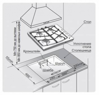 Газовая варочная поверхность Gefest СГ СН 1211 К21 черный от магазина РЭССИ