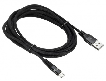 Кабель Digma MICROUSB-3M-BRAIDED-BLK USB (m)-micro USB (m) 3м черный от магазина РЭССИ