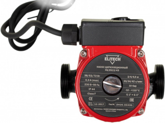 Насос циркуляционный Elitech НЦ 2513/4Э 72Вт 2520л/час (180464) от магазина РЭССИ