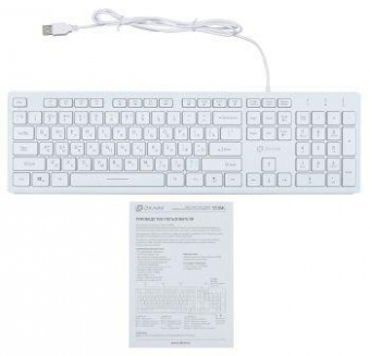 Клавиатура Оклик 550ML белый USB slim Multimedia LED от магазина РЭССИ