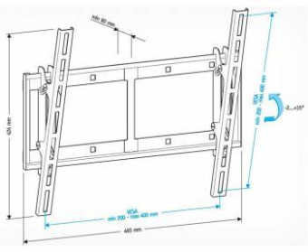 Кронштейн для телевизора Holder LCD-T4609 черный 32"-65" макс.60кг настенный наклон от магазина РЭССИ