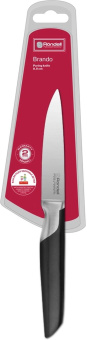 Нож кухонный Rondell Brando RD-1433 стальной универсальный для овощей лезв.90мм прямая заточка черный блистер от магазина РЭССИ