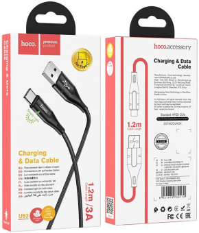 Кабель Hoco U93 Shadow Type-C USB (m)-USB Type-C 1.2м черный коробка от магазина РЭССИ