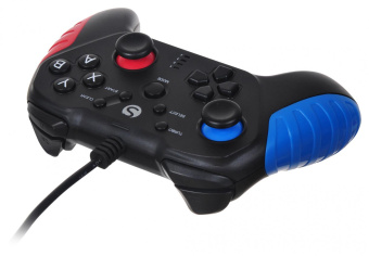 Геймпад SunWind SW-GP300M черный/красный/синий USB виброотдача (1427332) от магазина РЭССИ