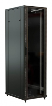 Шкаф серверный WRline (WR-TT-2761-AS-RAL9004) напольный 27U 600x1000мм пер.дв.стекл задн.дв.стал.лист 2 бок.пан. 800кг черный 910мм 1388мм IP20 сталь от магазина РЭССИ