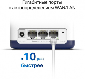 Бесшовный Mesh роутер Mercusys Halo H50G(3-pack) AC1900 10/100/1000BASE-TX белый (упак.:3шт) от магазина РЭССИ