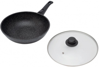 Сковорода ВОК (WOK) Starwind Chef Induction SW-CHI4028W круглая 28см покрытие: Pfluon ручка съемная (с крышкой) черный от магазина РЭССИ