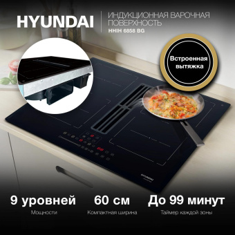 Индукционная варочная поверхность Hyundai HHIH 6858 BG черный от магазина РЭССИ