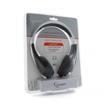 Гарнитура стерео Gembird MHS-901  черный/белый  регулятор громкости от магазина РЭССИ