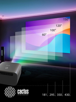 Проектор Cactus CS-PRC.06B.Full HD-A LCD 900Lm ANSI (1920x1080) 2000:1 ресурс лампы:50000часов 2xUSB typeA 2xHDMI 3.0кг от магазина РЭССИ