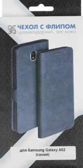 Чехол (флип-кейс) DF для Samsung Galaxy A02 sFlip-85 синий (DF SFLIP-85 (BLUE)) от магазина РЭССИ