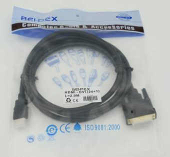 Кабель HDMI (m) DVI-D (m) 2м черный от магазина РЭССИ