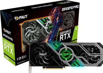 Видеокарта Palit PCI-E 4.0 PA-RTX3080 GAMINGPRO 10G V1 LHR NVIDIA GeForce RTX 3080 10240Mb 320 GDDR6X 1440/19000 HDMIx1 DPx3 HDCP Ret от магазина РЭССИ