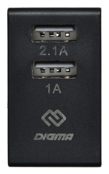 Сетевое зар./устр. Digma DGWC-2U-3A-BK 15W 2.1A+1A 2xUSB универсальное черный от магазина РЭССИ