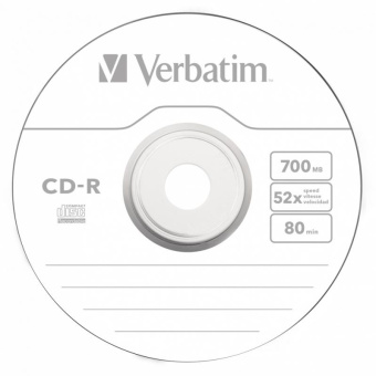 Диск CD-R Verbatim 700Mb 52x Cake Box (100шт) (43411) от магазина РЭССИ