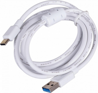 Кабель K-107 USB (m)-USB Type-C (m) 1.5м феррит.кольца белый коробка от магазина РЭССИ