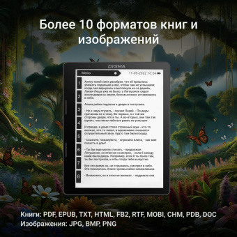 Электронная книга Digma F4 5.83" E-Ink 680x920 Touch Screen 1.2Ghz 1Gb/8Gb/SD/microSDHC/подсветка дисплея черный от магазина РЭССИ