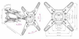 Кронштейн для телевизора Kromax ATLANTIS-45 темно-серый 22"-65" макс.45кг настенный поворот и наклон от магазина РЭССИ