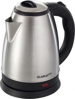 Чайник электрический Scarlett SC-EK21S24 2л. 1800Вт нержавеющая сталь/черный (корпус: нержавеющая сталь) от магазина РЭССИ