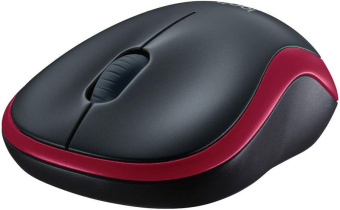 Мышь Logitech M185 черный/красный оптическая (1000dpi) беспроводная USB1.1 для ноутбука (2but) от магазина РЭССИ