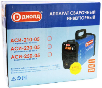 Сварочный аппарат Диолд АСИ-210-05 инвертор ММА DC 6кВт от магазина РЭССИ