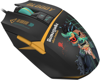 Мышь A4Tech Bloody W63 Max Renegade черный/рисунок оптическая (120000dpi) USB от магазина РЭССИ