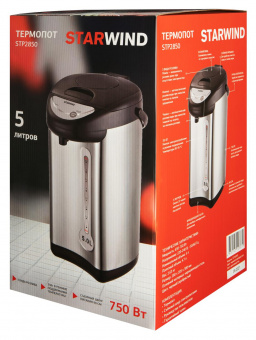 Термопот Starwind STP2850 5л. 750Вт серебристый/черный от магазина РЭССИ