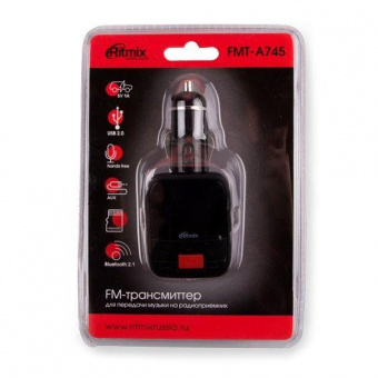 Автомобильный FM-модулятор Ritmix FMT-A745 черный SD BT USB (15119074) от магазина РЭССИ