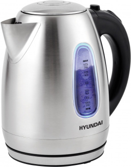 Чайник электрический Hyundai HYK-S2402 1.7л. 2200Вт серебристый матовый/черный (корпус: нержавеющая сталь) от магазина РЭССИ