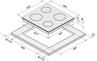 Индукционная варочная поверхность Krona VIRGOLA 60 BL черный от магазина РЭССИ