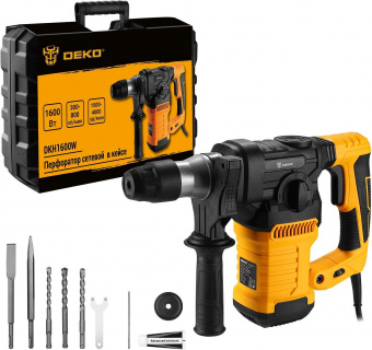 Перфоратор Deko DKH1600W патрон:SDS-plus уд.:6Дж 1600Вт (кейс в комплекте) от магазина РЭССИ
