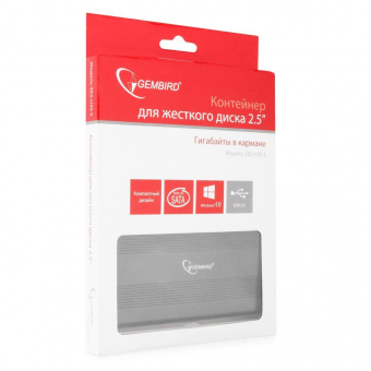 Внешний корпус 2.5" Gembird EE2-U2S-5 черный USB 2.0 SATA металл от магазина РЭССИ