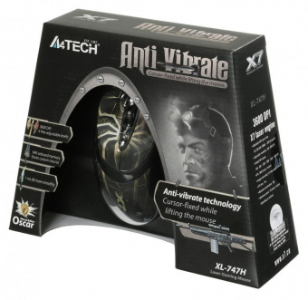 Мышь A4Tech Oscar Editor XL-747H коричневый/рисунок лазерная (3600dpi) USB2.0 (6but) от магазина РЭССИ