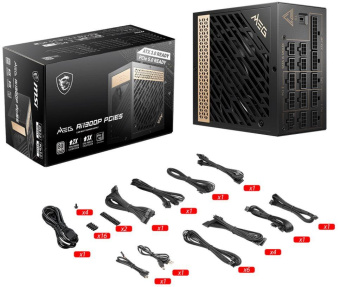 Блок питания MSI ATX 1300W MEG Ai1300P 80+ platinum 24pin APFC 120mm fan 16xSATA Cab Manag RTL от магазина РЭССИ