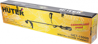 Триммер электрический Huter GET-1500B 1500Вт разбор.штан. реж.эл.:леска/нож от магазина РЭССИ