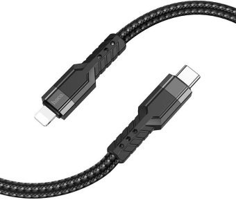 Кабель Hoco U110 iP PD USB Type-C-Lightning (m) 1.2м черный коробка от магазина РЭССИ