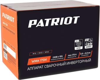 Сварочный полуавтомат Patriot WMA 175 M инвертор MIG-MAG/ММА 6.7кВт от магазина РЭССИ
