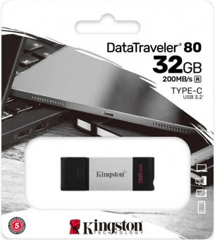 Флеш Диск Kingston 32Gb DataTraveler 80 DT80/32GB USB3.0 черный от магазина РЭССИ