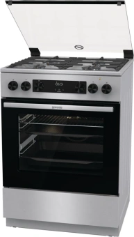 Плита Комбинированная Gorenje GKS6C70XF нержавеющая сталь (стеклянная крышка) реш.чугун от магазина РЭССИ