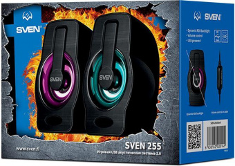 Колонки Sven 255 2.0 черный 6Вт портативные от магазина РЭССИ