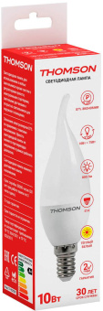 Лампа светодиодная Thomson TH-B2029 10Вт цок.:E14 свеча 220B 3000K св.свеч.бел.теп. Tail Candle (упак.:1шт) от магазина РЭССИ