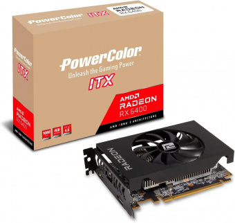 Видеокарта PowerColor PCI-E 4.0 AXRX 6400 4GBD6-DH AMD Radeon RX 6400 4096Mb 64 GDDR6 2039/16000 HDMIx1 DPx1 HDCP Ret от магазина РЭССИ