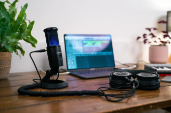 Микрофон проводной Audio-Technica AT2020USBX 2.0м черный от магазина РЭССИ