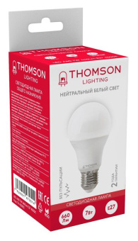 Лампа светодиодная Thomson B2002 7Вт цок.:E27 груша 220B 4000K св.свеч.бел.нейт. A (упак.:1шт) (TH-B2002) от магазина РЭССИ