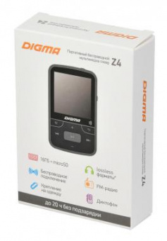 Плеер Hi-Fi Flash Digma Z4 BT 16Gb черный/1.5"/FM/microSDHC/clip от магазина РЭССИ