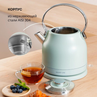 Чайник электрический Galaxy Line GL 0333 1.5л. 2200Вт мятный корпус: нерж.сталь (7010103330) от магазина РЭССИ