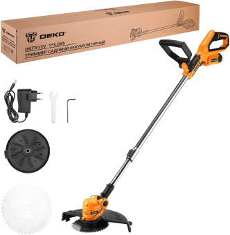 Триммер электрический Deko DKTR12V Max аккум. неразбор.штан. реж.эл.:нож от магазина РЭССИ