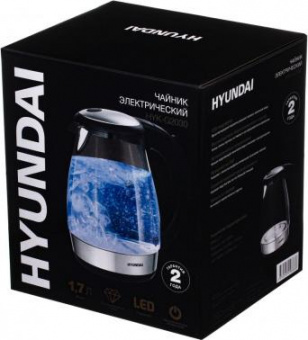 Чайник электрический Hyundai HYK-G2030 1.7л. 2200Вт черный (корпус: стекло) от магазина РЭССИ